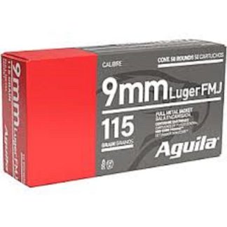 Aguila Handgun Ammunition 9mm Luger 115 gr FMJ 1150 fps 1000/ct Case Aguila Handgun Ammunition 9mm Luger 115 gr FMJ 1150 fps 1000/ct Case