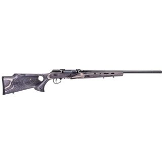 Savage Arms A17 Target Thumbhole Rifle 17 HMR 10rd Magazine 22″ Barrel Grey Wood AccuTrigger