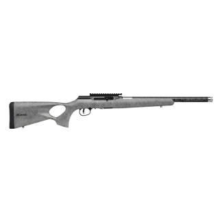 Savage Arms A22 Timberlite Thumbhole Rifle .22 LR 10rd Magazine 18″ 1/2×28 Threaded Barrel Grey with Black Spiderweb