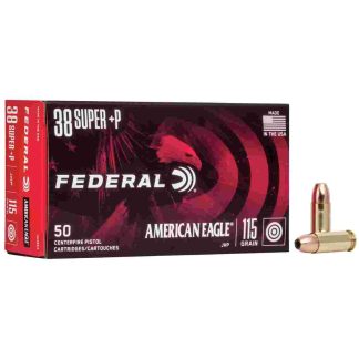 American Eagle Handgun Ammunition .38 Super (+P) 115 gr JHP 1130 fps 50/box American Eagle Handgun Ammunition .38 Super (+P) 115 gr JHP 1130 fps 50/box
