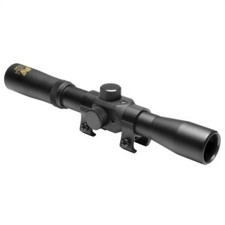 NcStar 4x20mm Compact Air Rifle Scope with 3/8″ DT Rings / Blue Lens