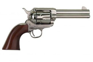 Cimarron Firearms Pistolero Nickel Handgun .22 LR 10rd Capacity 4.75″ Barrel Wood Grips