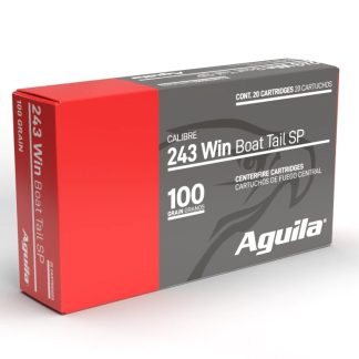 Aguila Ammunition .243 Win Rifle Ammo – 100 Grain | Boat Tail Soft Point | 20rd Box Aguila Ammunition .243 Win Rifle Ammo – 100 Grain | Boat Tail Soft Point | 20rd Box