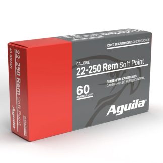 Aguila Ammunition 22-250 Rem Rifle Ammo – 60 Grain | Soft Point | 20rd Box
